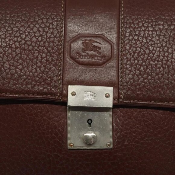 Burberrys Clutch Bag Leather Brown Auth ti2967 - Picture 9 of 16